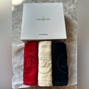 Chanel La Collection 3 Set Washcloth Towels GWP NWB